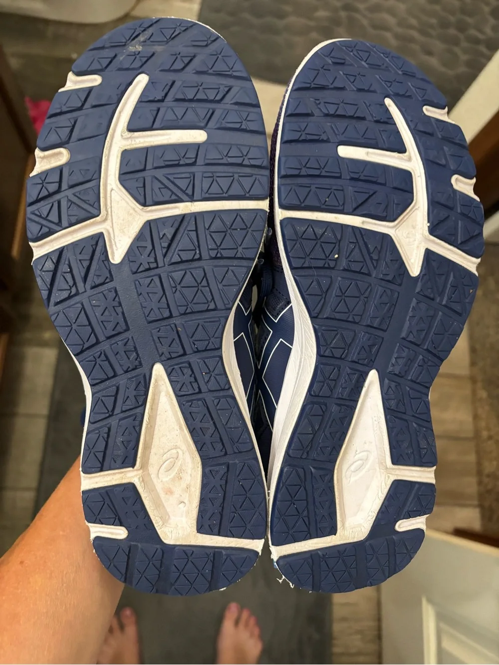 Asics women’s Navy and Purple Athletic Running Shoes